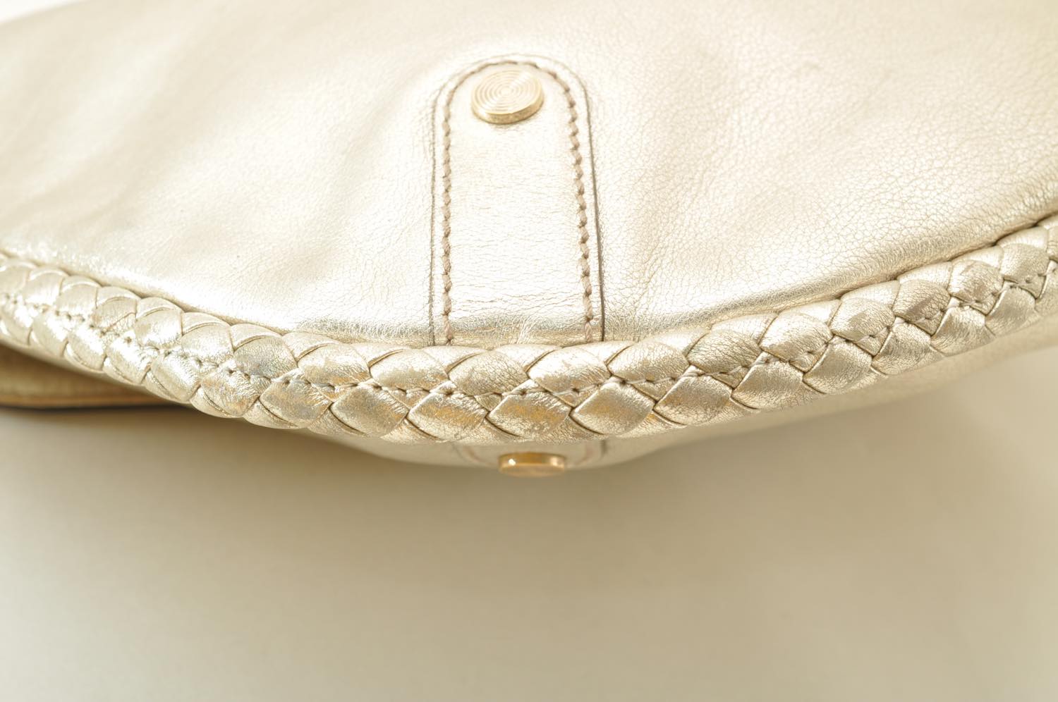 GUCCI Interlocking Fringe Shoulder Bag Leather Champagne Gold 167732 rd106
