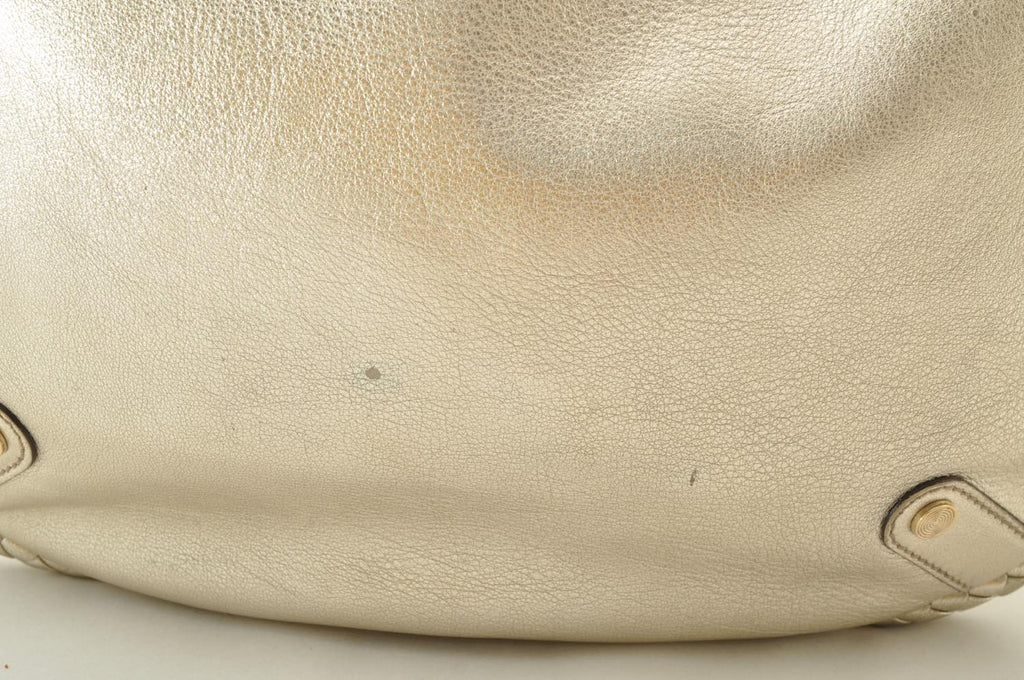 GUCCI Interlocking Fringe Shoulder Bag Leather Champagne Gold 167732 rd106
