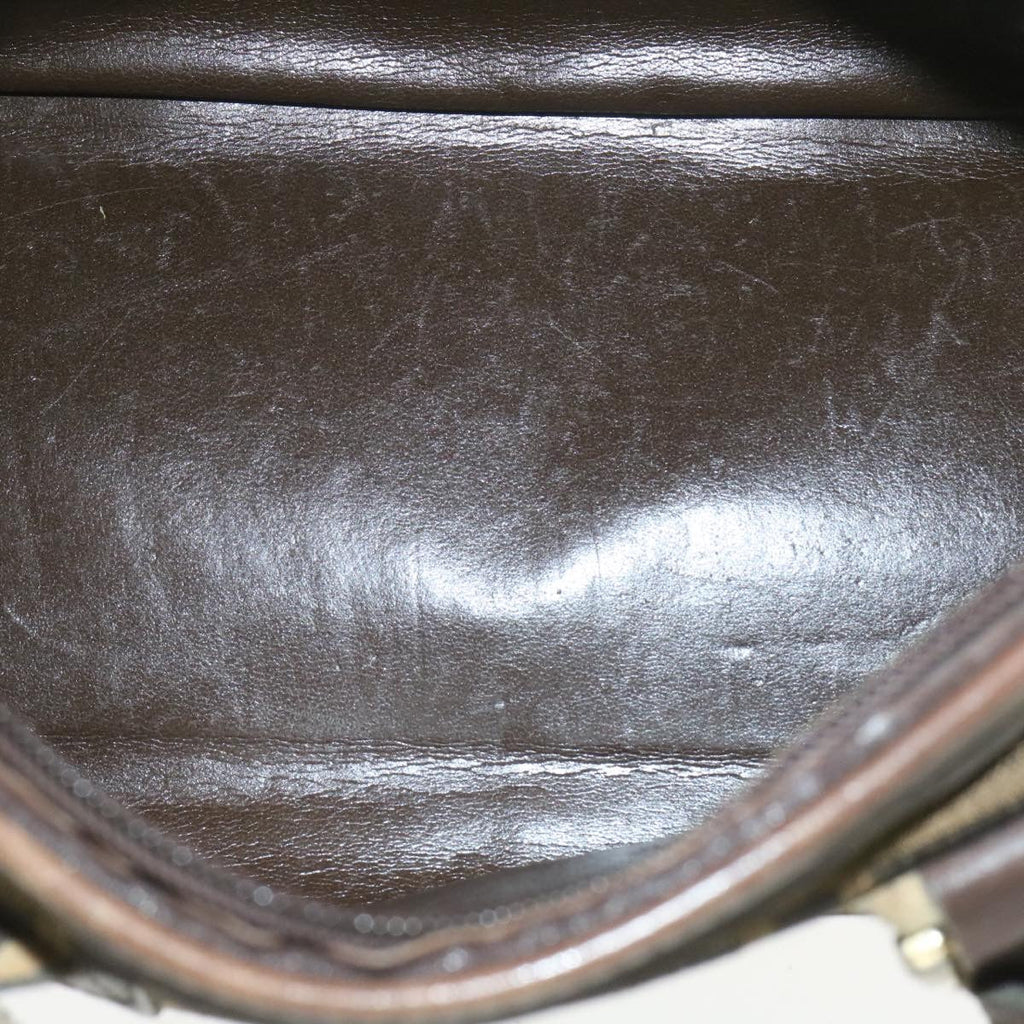 FENDI Zucca Canvas Hand Bag Brown Black rd1310
