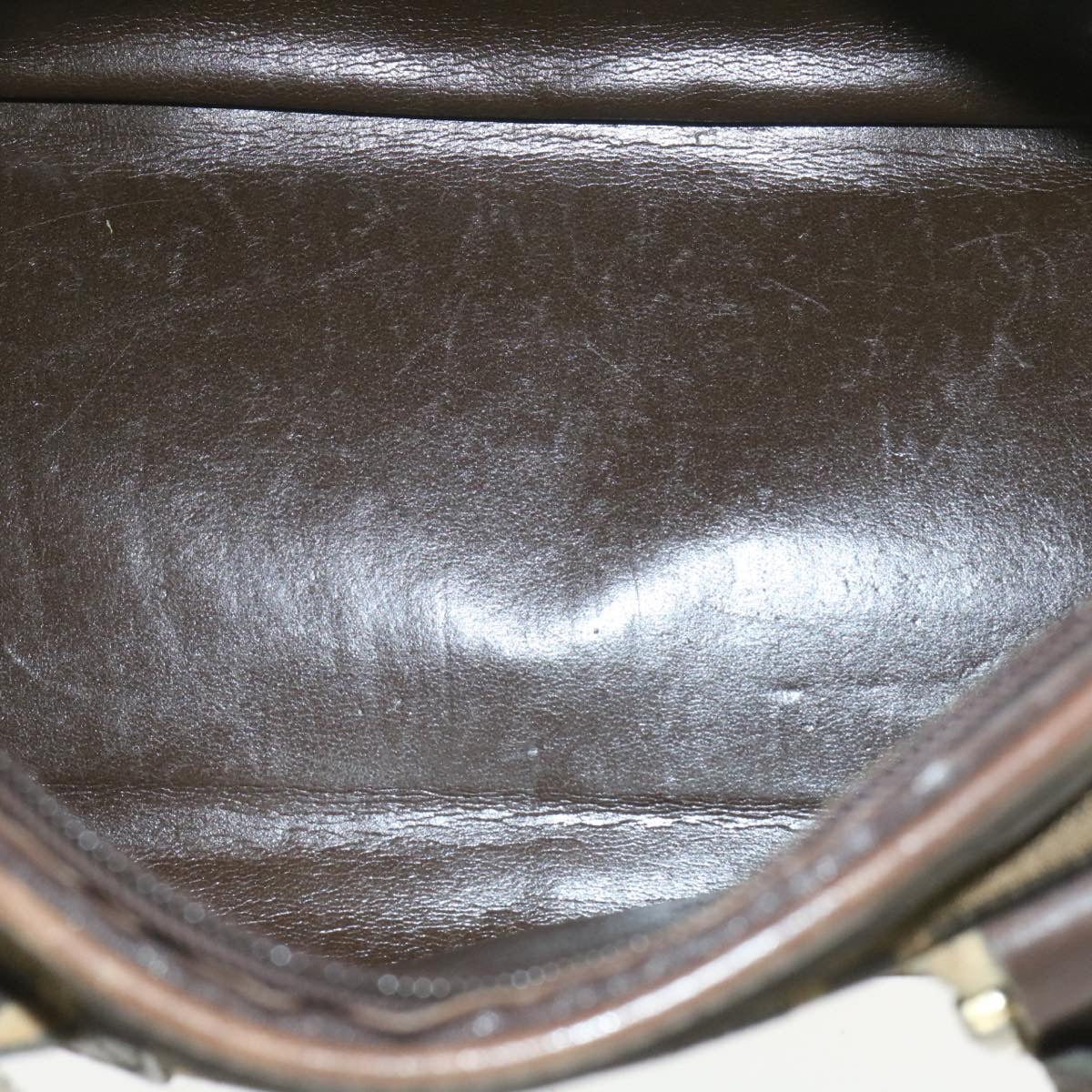 FENDI Zucca Canvas Hand Bag Brown Black rd1310