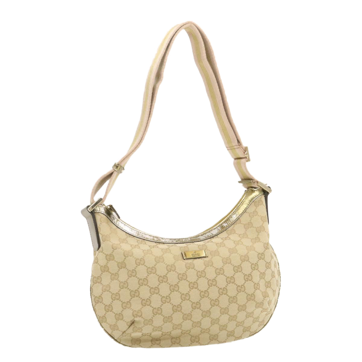 GUCCI Sherry Line GG Canvas Shoulder Bag Beige Pink Gold 181092 rd1354