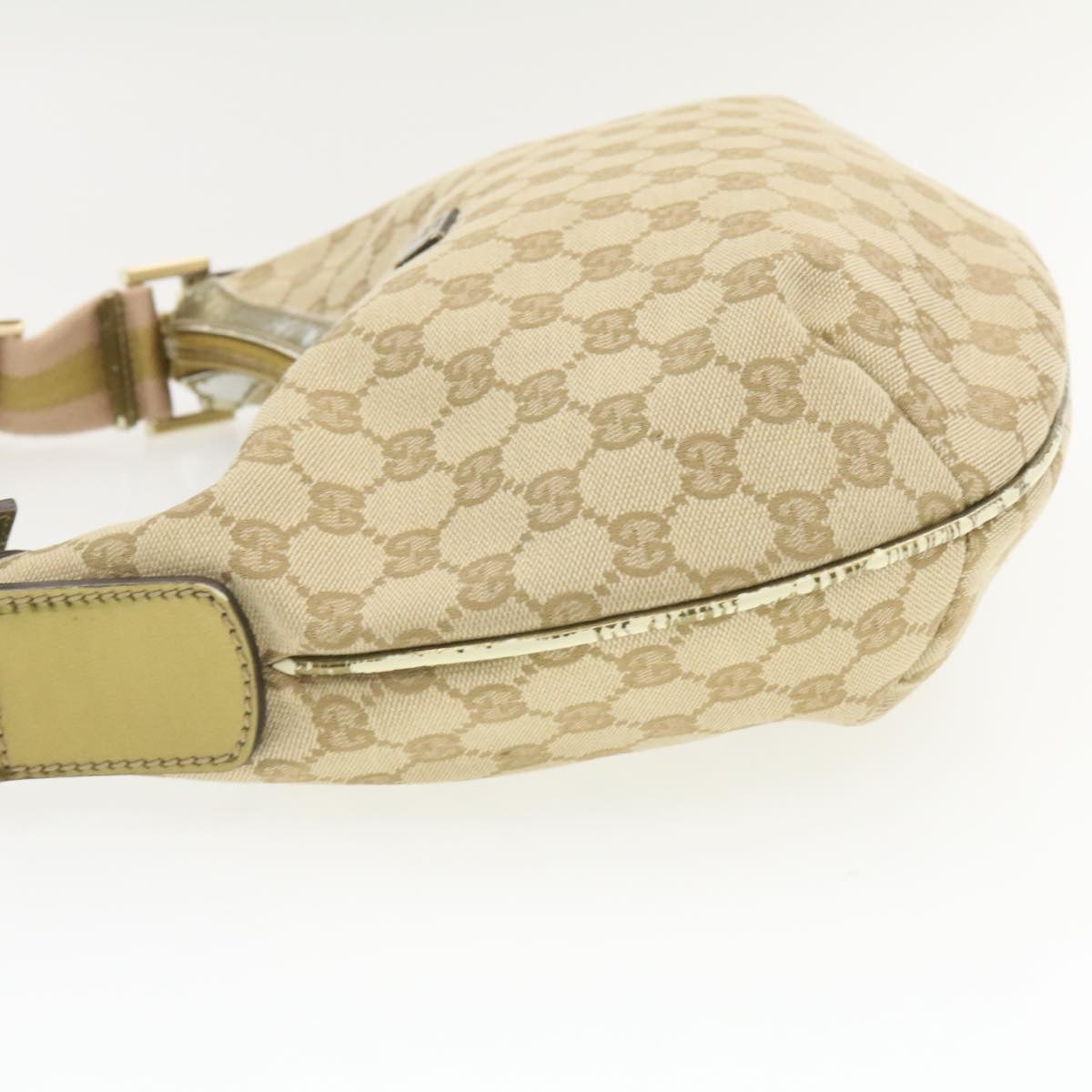 GUCCI Sherry Line GG Canvas Shoulder Bag Beige Pink Gold 181092 rd1354
