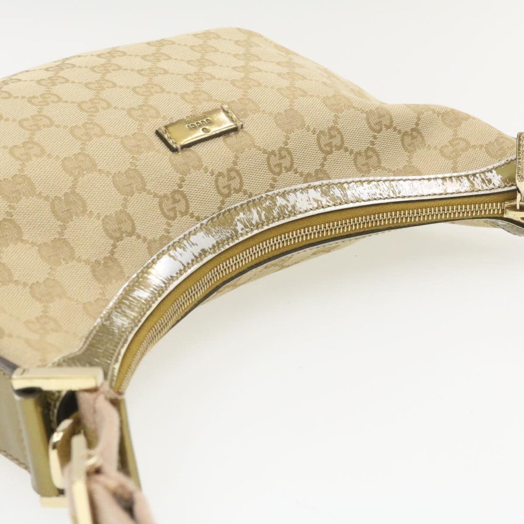 GUCCI Sherry Line GG Canvas Shoulder Bag Beige Pink Gold 181092 rd1354