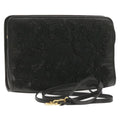 FENDI Clutch Shoulder Bag Leather 2Way Black rd1373