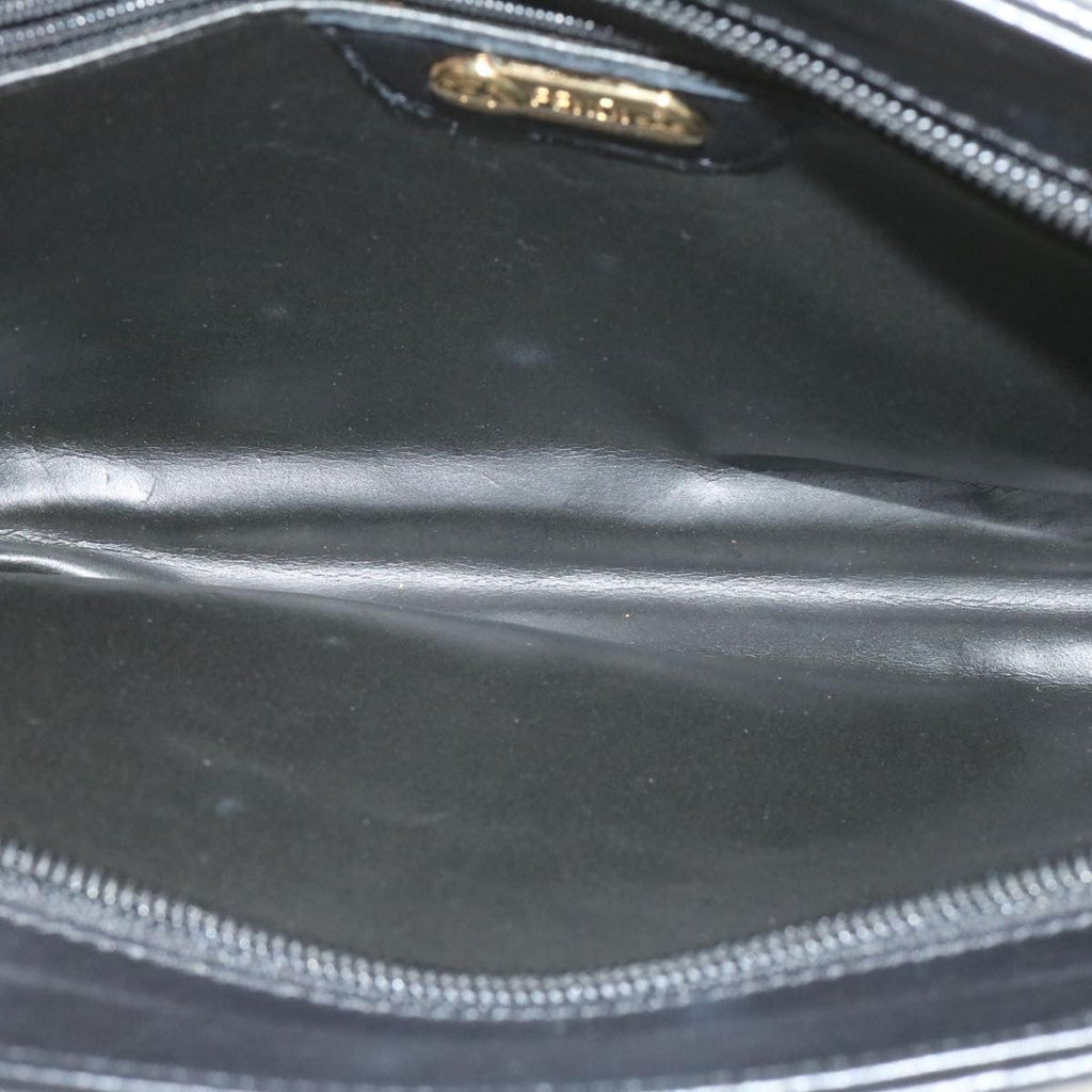 FENDI Clutch Shoulder Bag Leather 2Way Black rd1373