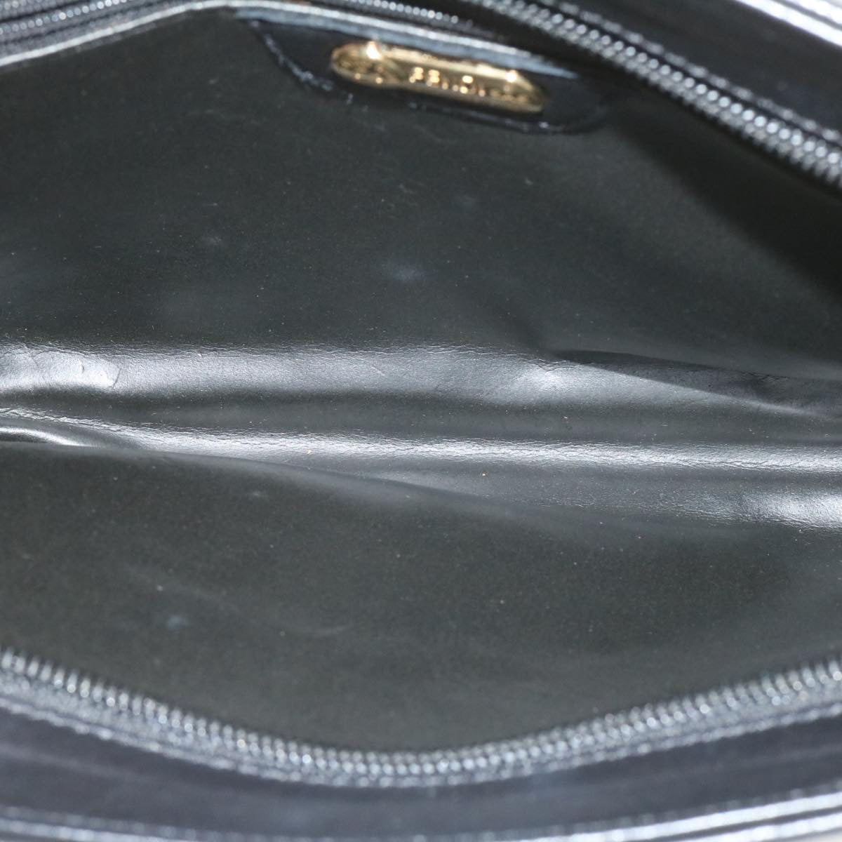 FENDI Clutch Shoulder Bag Leather 2Way Black rd1373