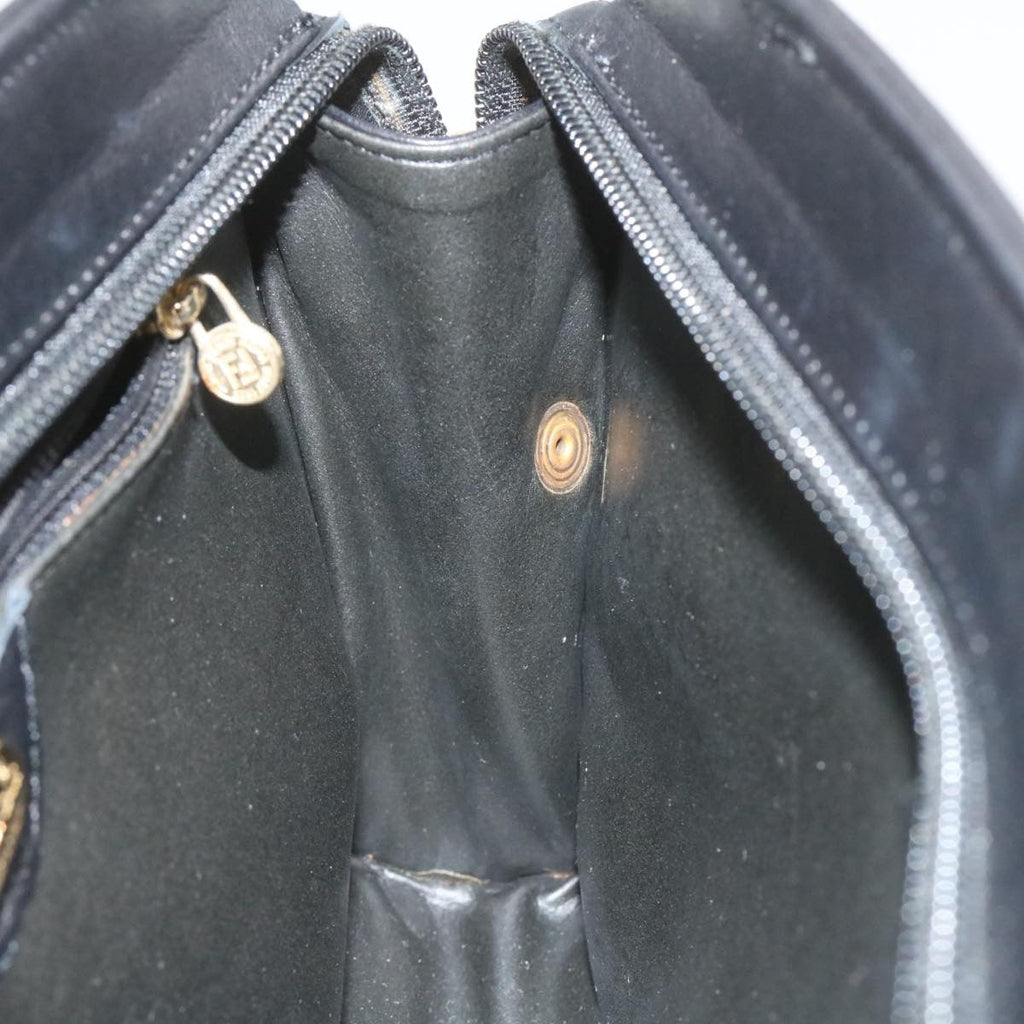 FENDI Clutch Shoulder Bag Leather 2Way Black rd1373