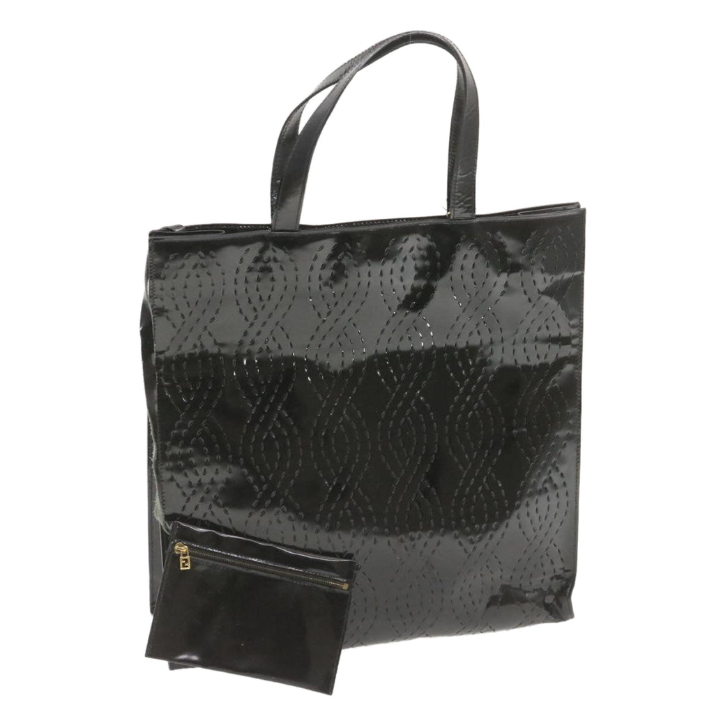 FENDI Tote Bag Coated Canvas Black rd1453