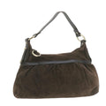 FENDI Suede Shoulder Bag Brown rd1906