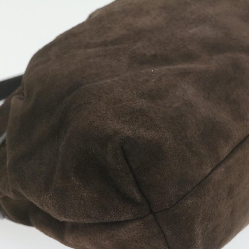 FENDI Suede Shoulder Bag Brown rd1906