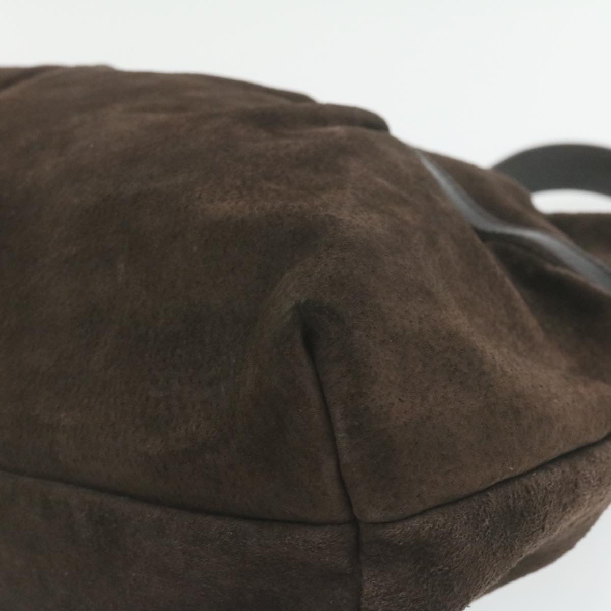 FENDI Suede Shoulder Bag Brown rd1906