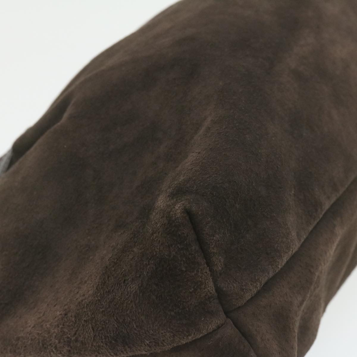 FENDI Suede Shoulder Bag Brown rd1906