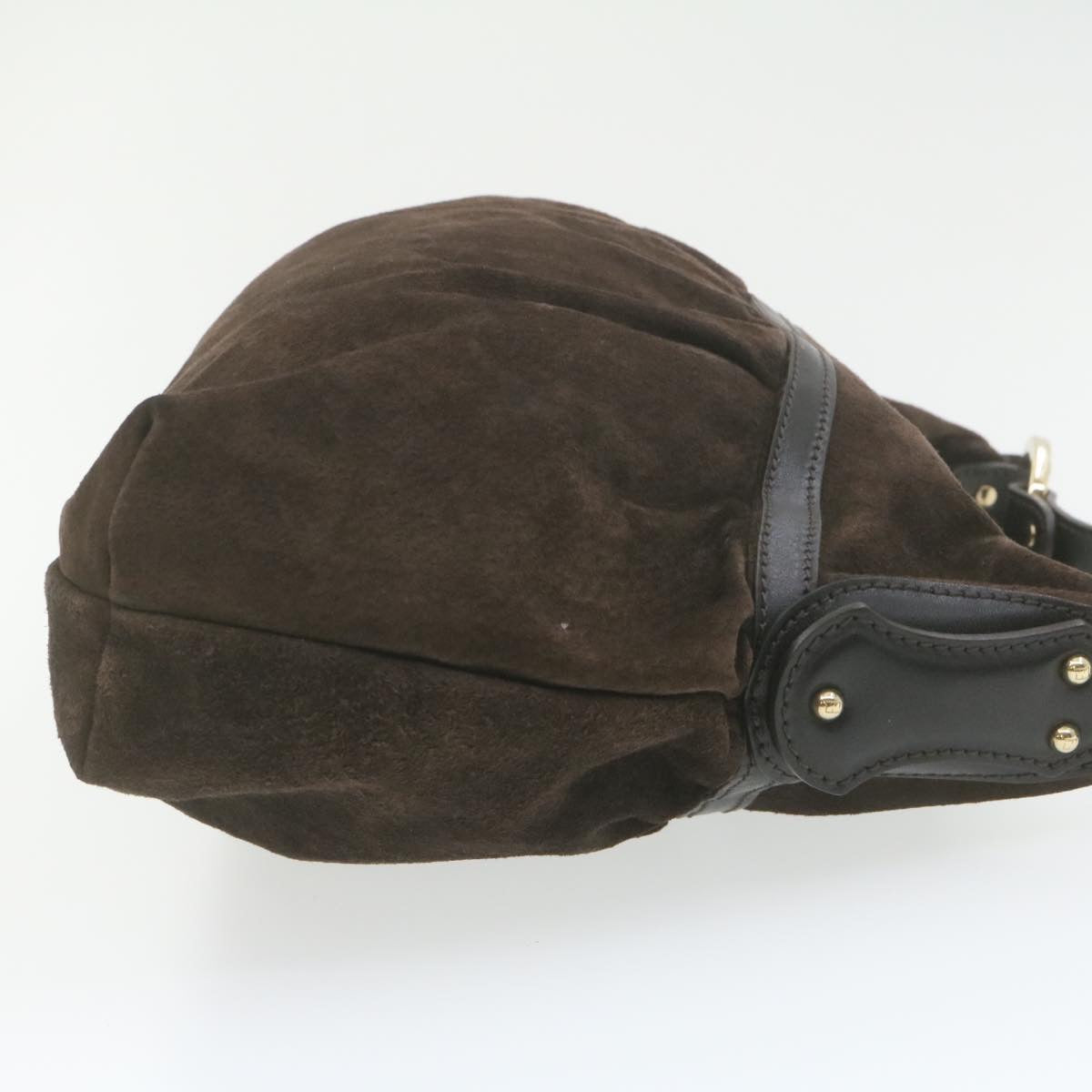 FENDI Suede Shoulder Bag Brown rd1906