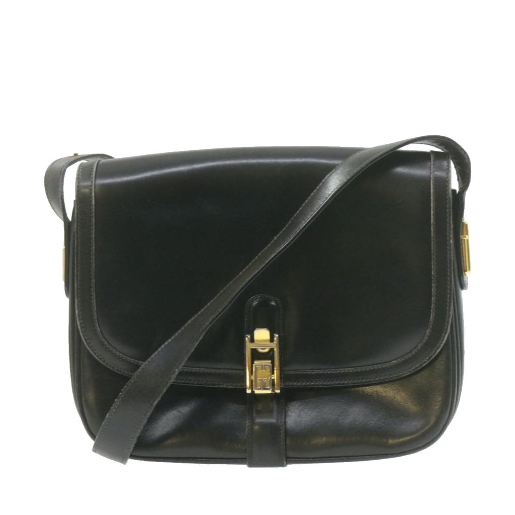 GUCCI Shoulder Bag Leather Black rd1974