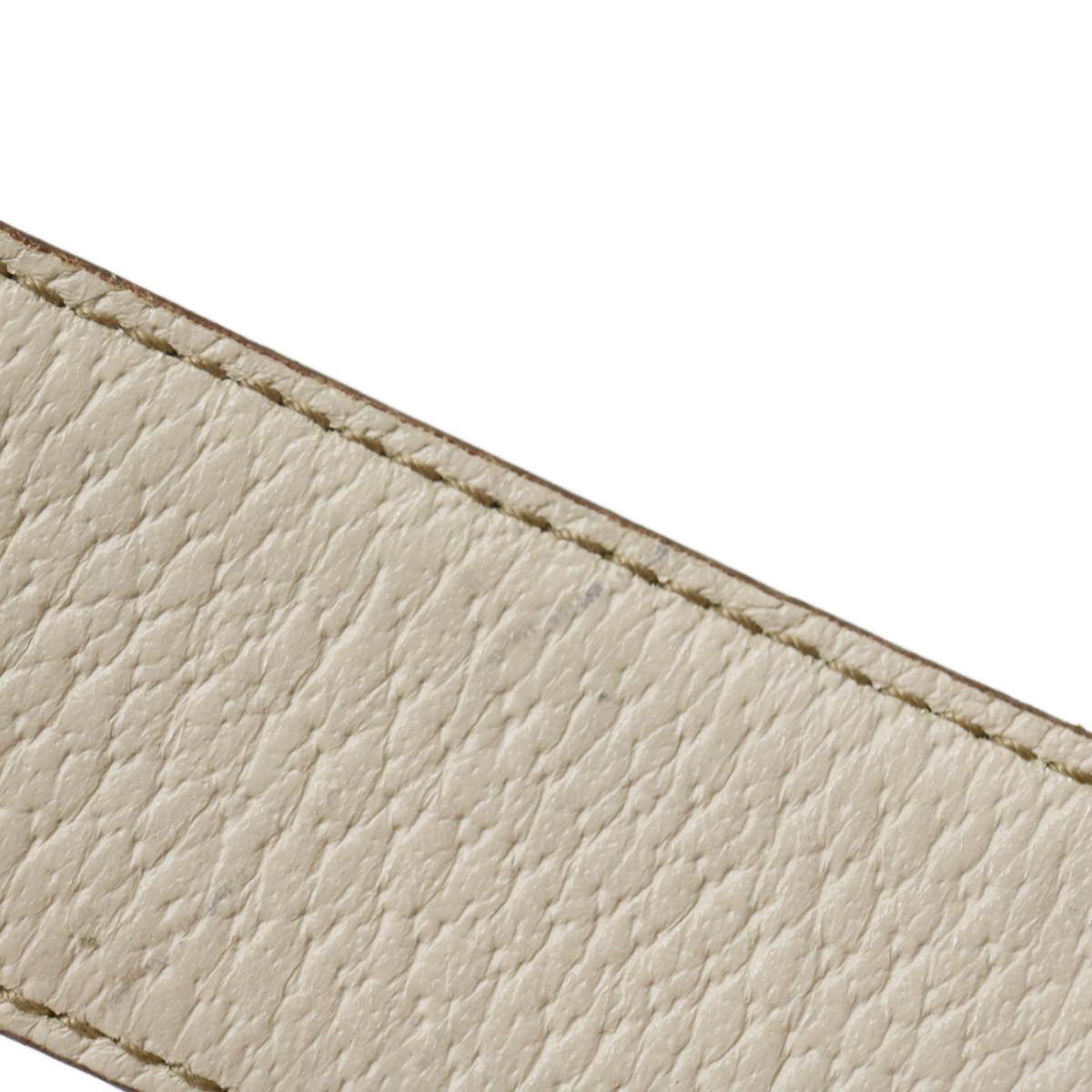 GUCCI GG Canvas Belt Leather Beige White rd2130