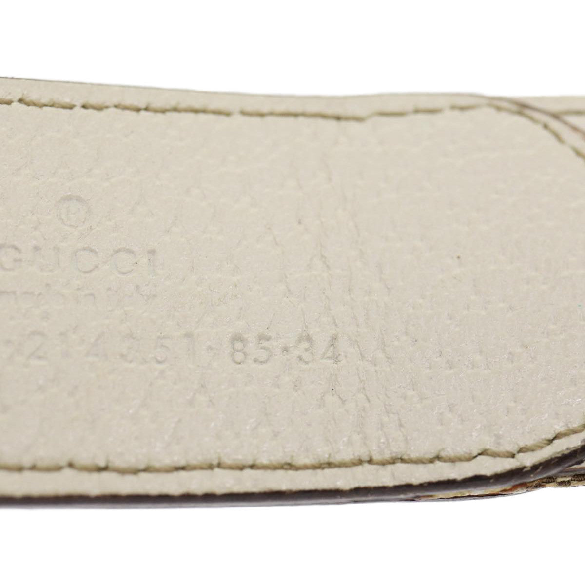 GUCCI GG Canvas Belt Leather Beige White rd2130