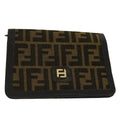 FENDI Zucca Canvas Wallet Brown Black rd2162