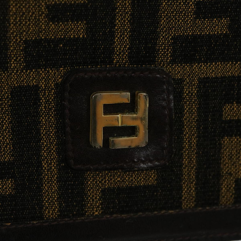 FENDI Zucca Canvas Wallet Brown Black rd2162