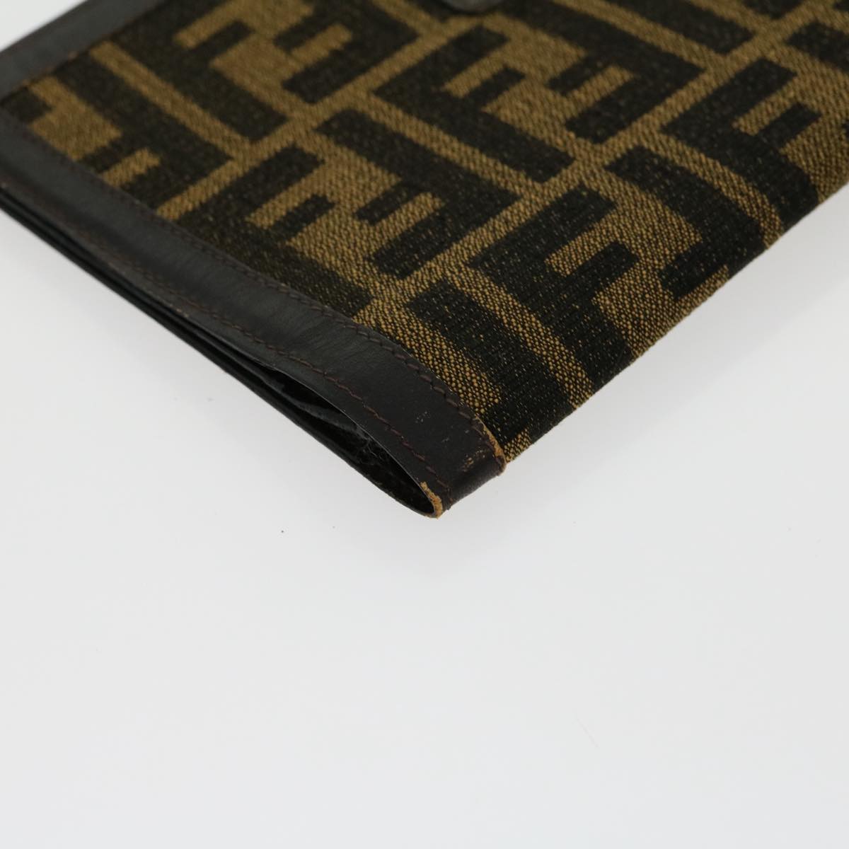 FENDI Zucca Canvas Wallet Brown Black rd2162
