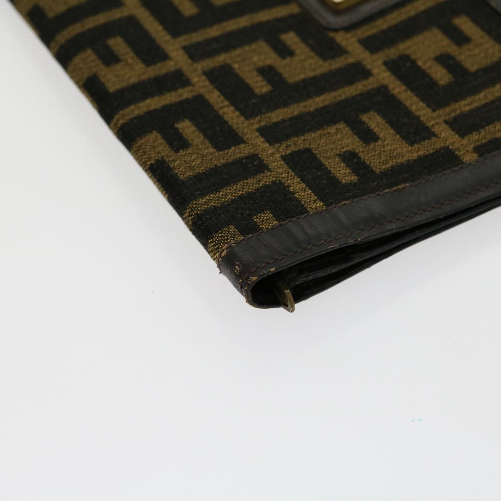 FENDI Zucca Canvas Wallet Brown Black rd2162