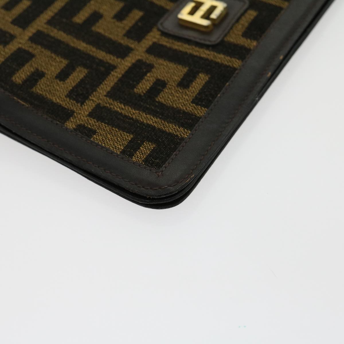 FENDI Zucca Canvas Wallet Brown Black rd2162
