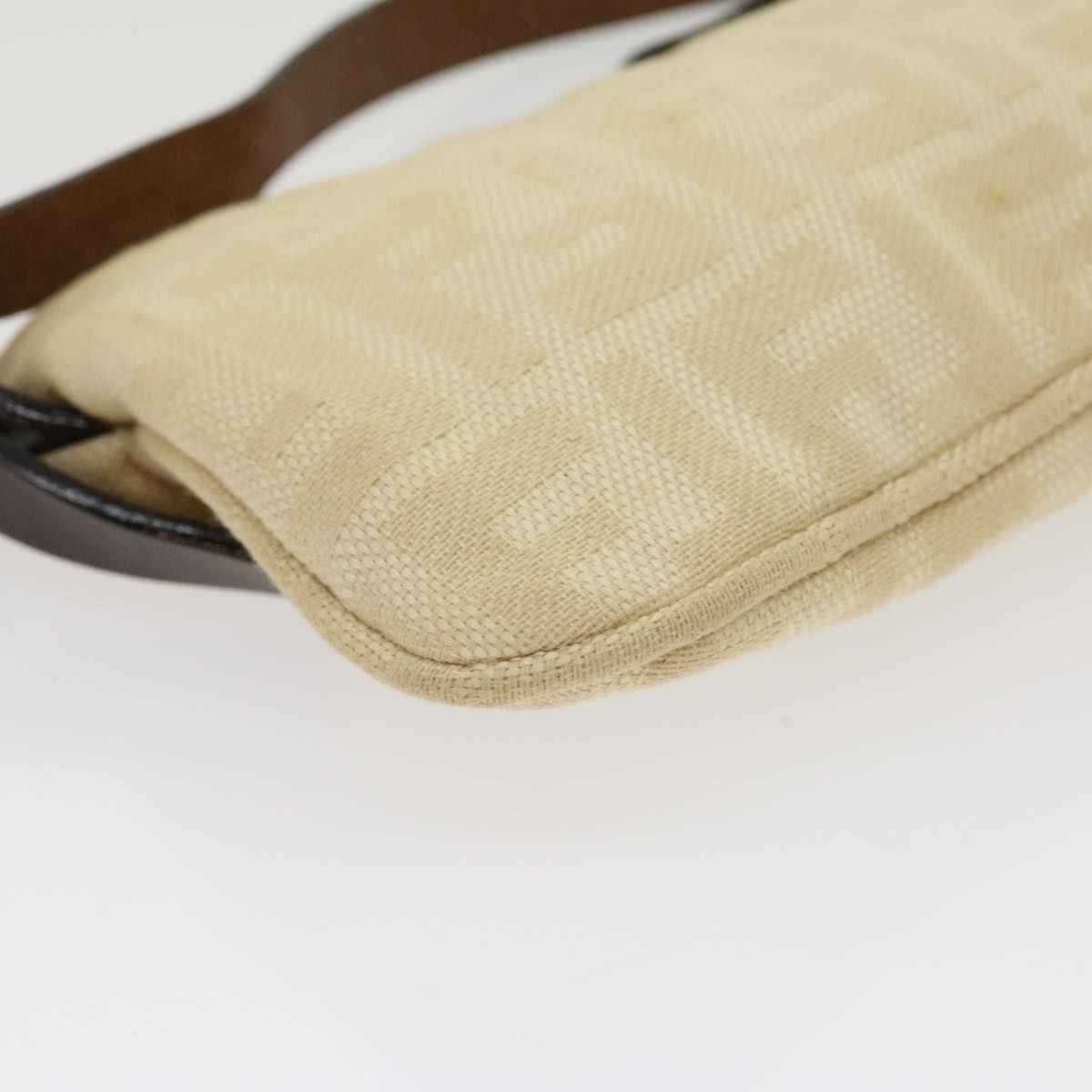 FENDI Zucca Canvas Mamma Baguette Shoulder Bag Beige rd2169