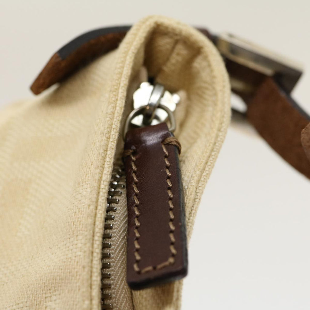 FENDI Zucca Canvas Mamma Baguette Shoulder Bag Beige rd2169