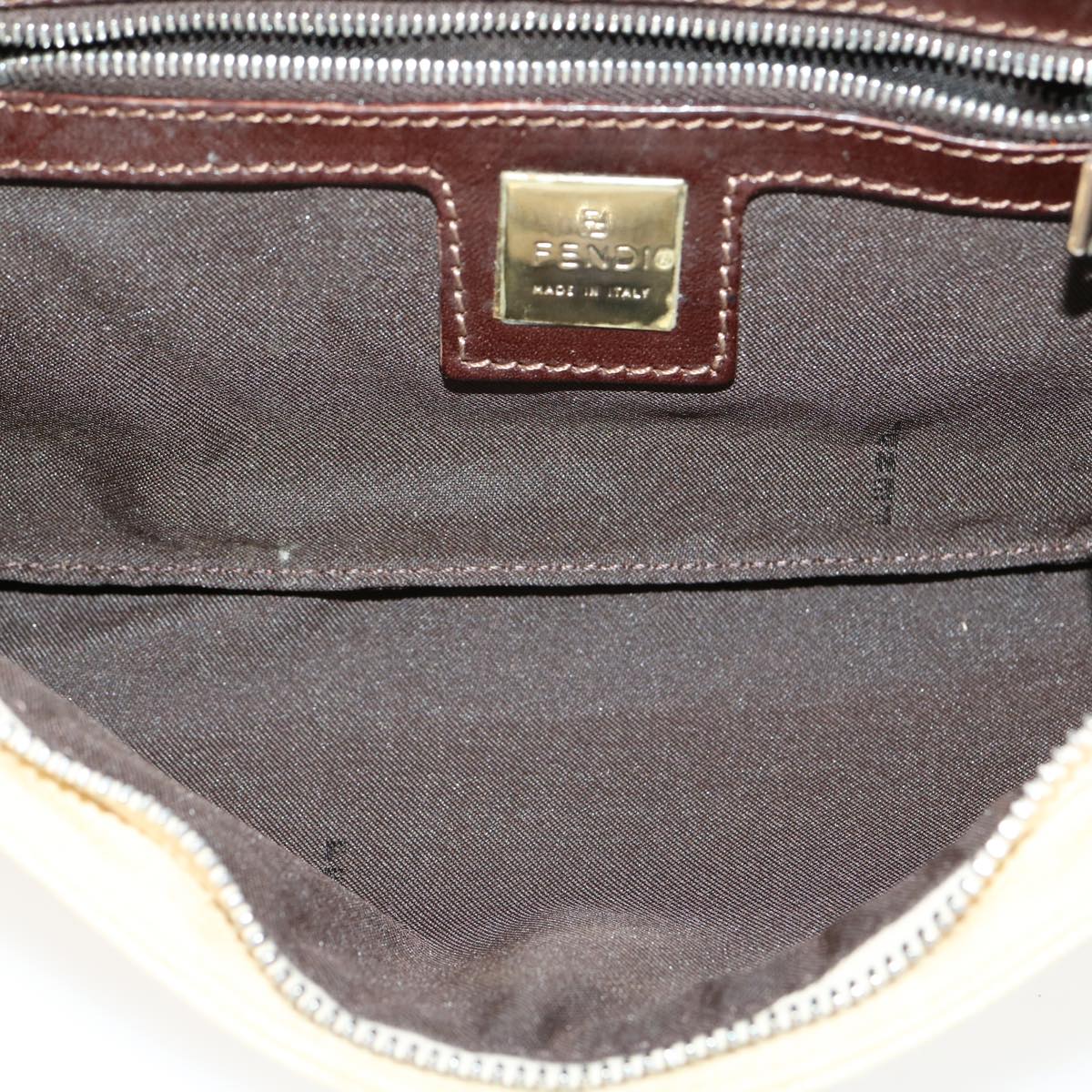 FENDI Zucca Canvas Mamma Baguette Shoulder Bag Beige rd2169