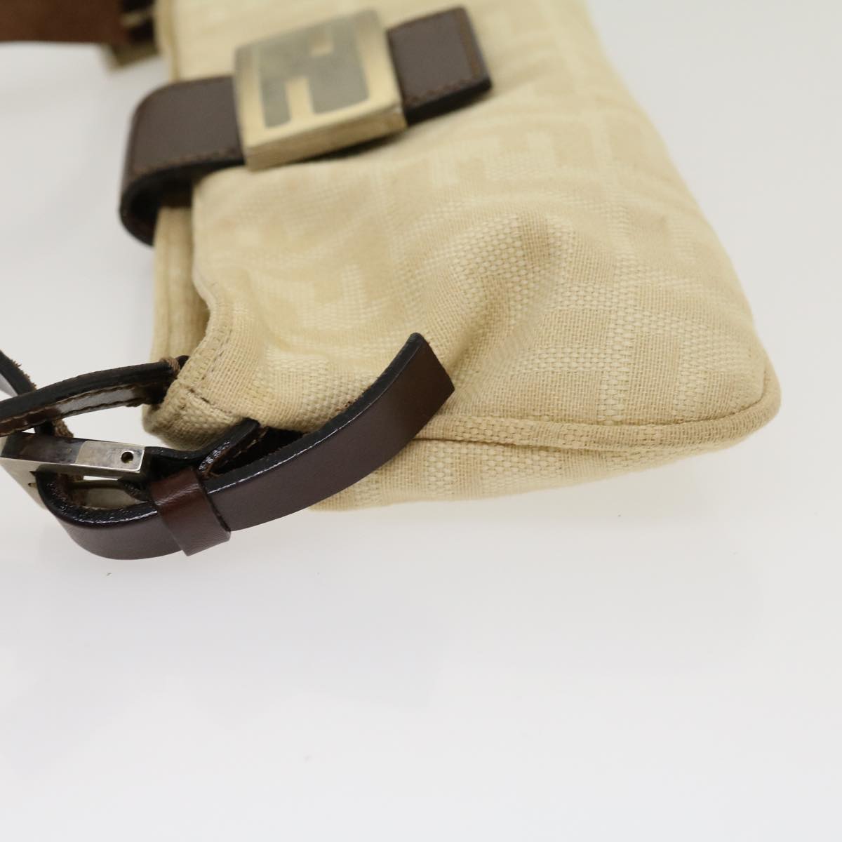 FENDI Zucca Canvas Mamma Baguette Shoulder Bag Beige rd2169