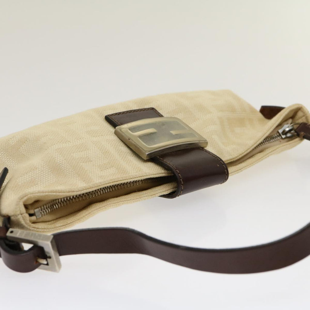 FENDI Zucca Canvas Mamma Baguette Shoulder Bag Beige rd2169