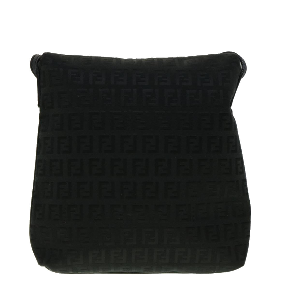 FENDI Zucchino Canvas Mamma Baguette Shoulder Bag Black rd2219