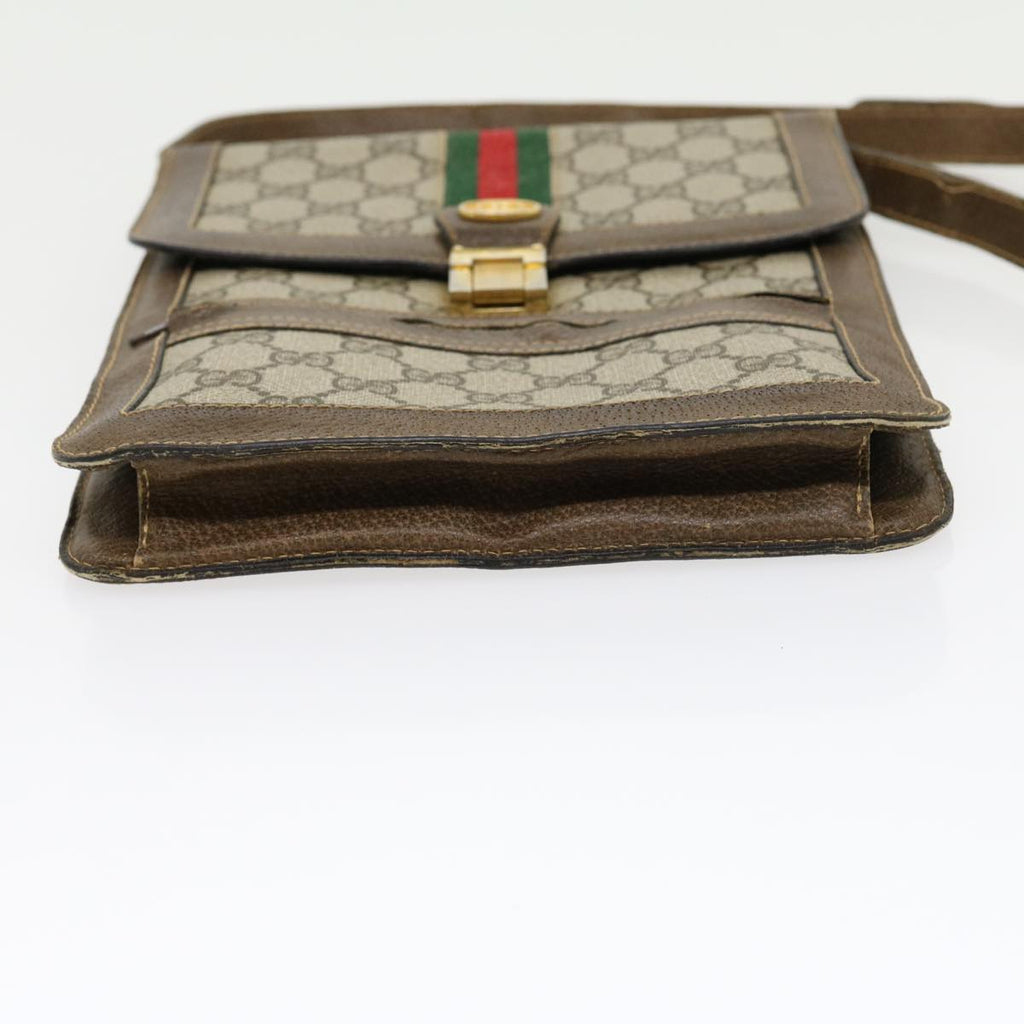 GUCCI GG Canvas Web Sherry Line Shoulder Bag Beige Red Green rd2223