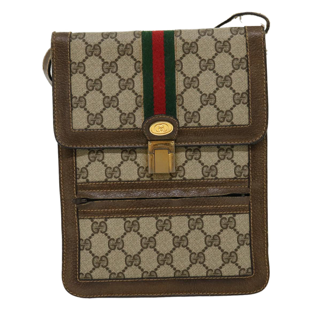 GUCCI GG Canvas Web Sherry Line Shoulder Bag Beige Red Green rd2223