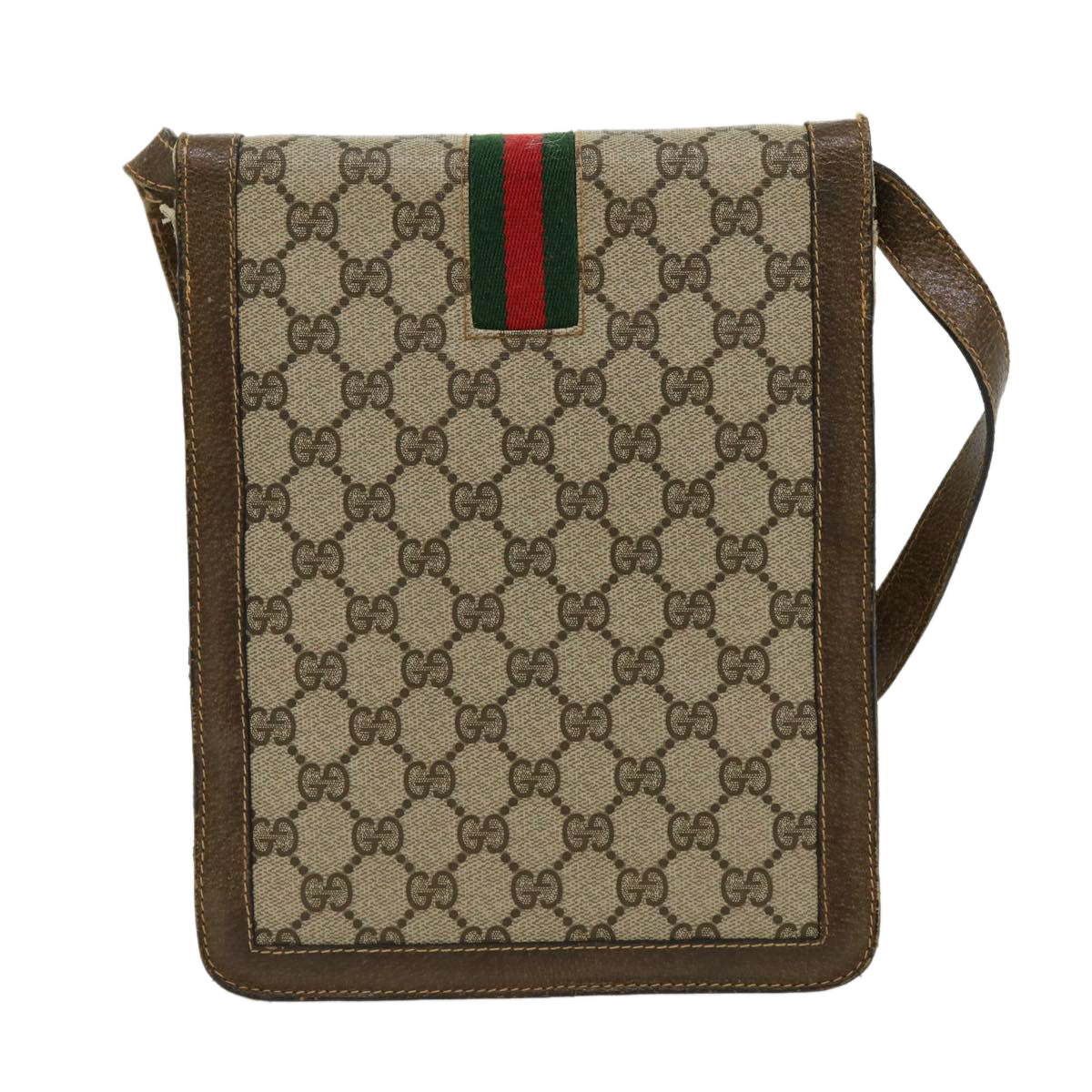 GUCCI GG Canvas Web Sherry Line Shoulder Bag Beige Red Green rd2223