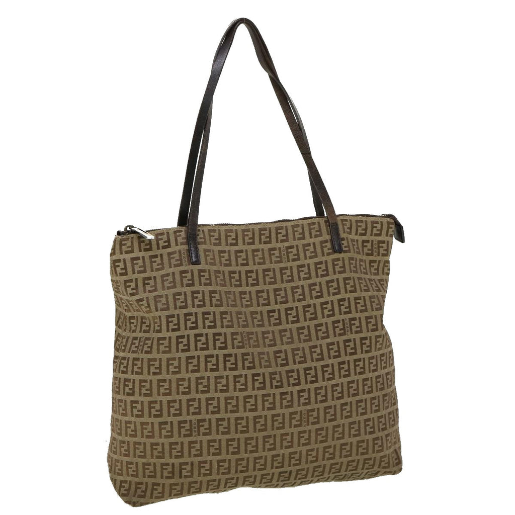 FENDI Zucchino Canvas Tote Bag Brown rd2227