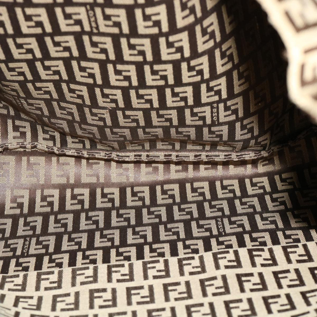 FENDI Zucchino Canvas Tote Bag Brown rd2227