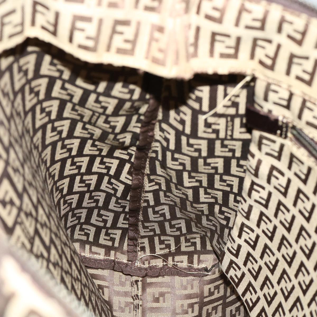FENDI Zucchino Canvas Tote Bag Brown rd2227