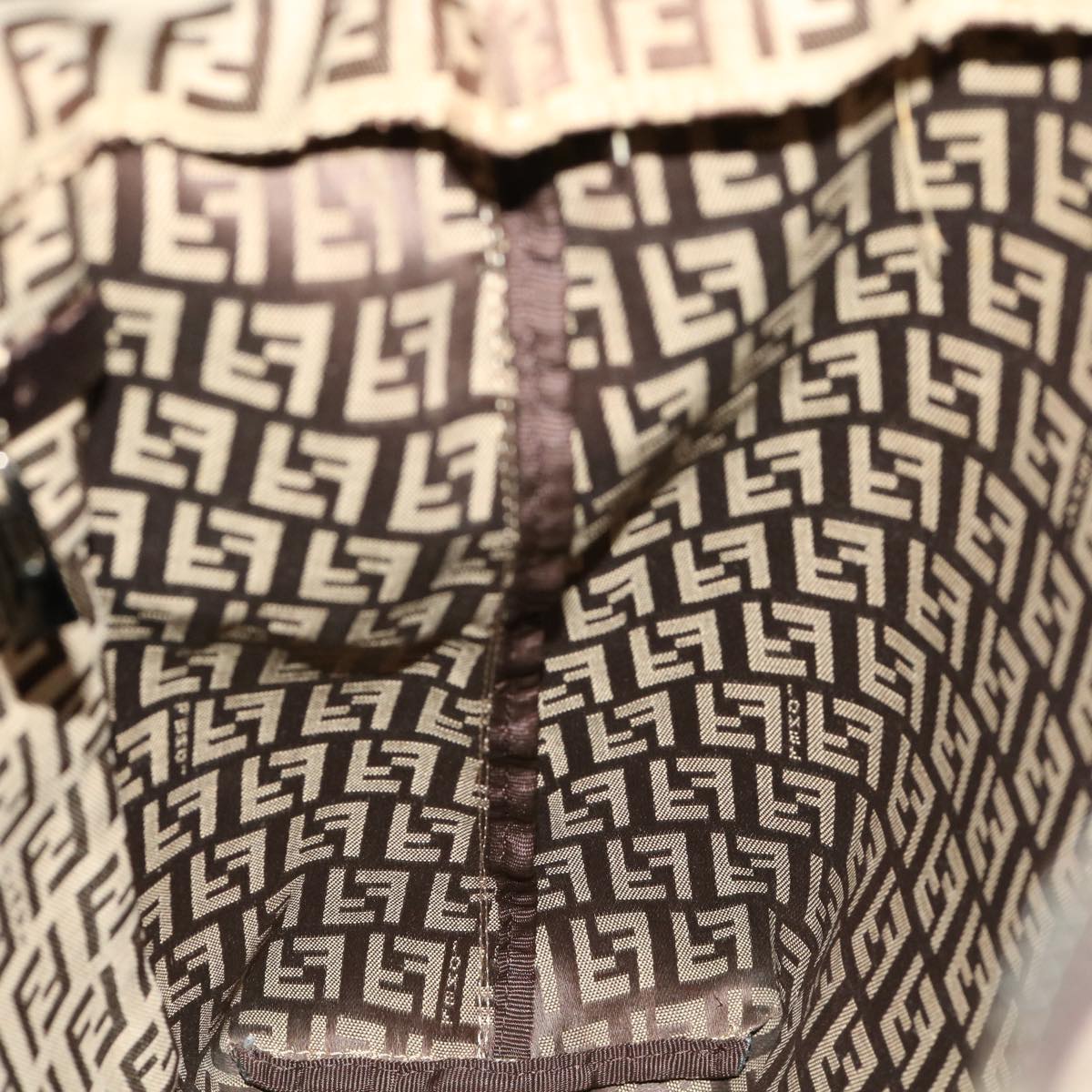 FENDI Zucchino Canvas Tote Bag Brown rd2227