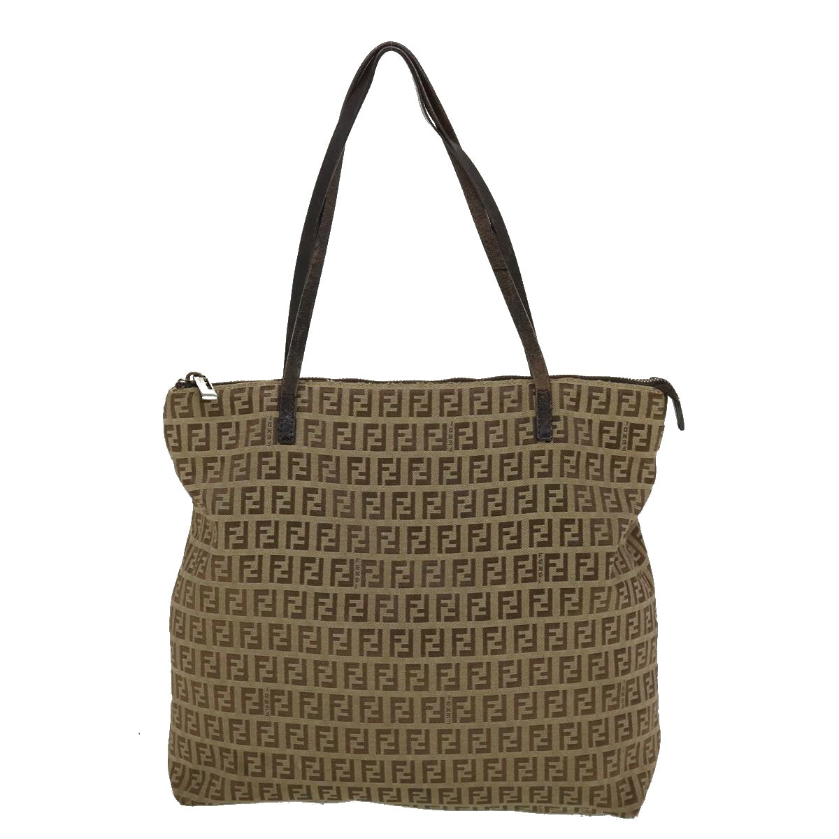 FENDI Zucchino Canvas Tote Bag Brown rd2227