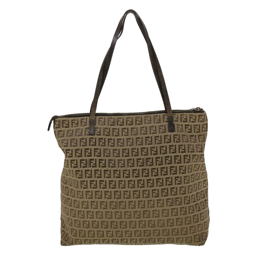 FENDI Zucchino Canvas Tote Bag Brown rd2227