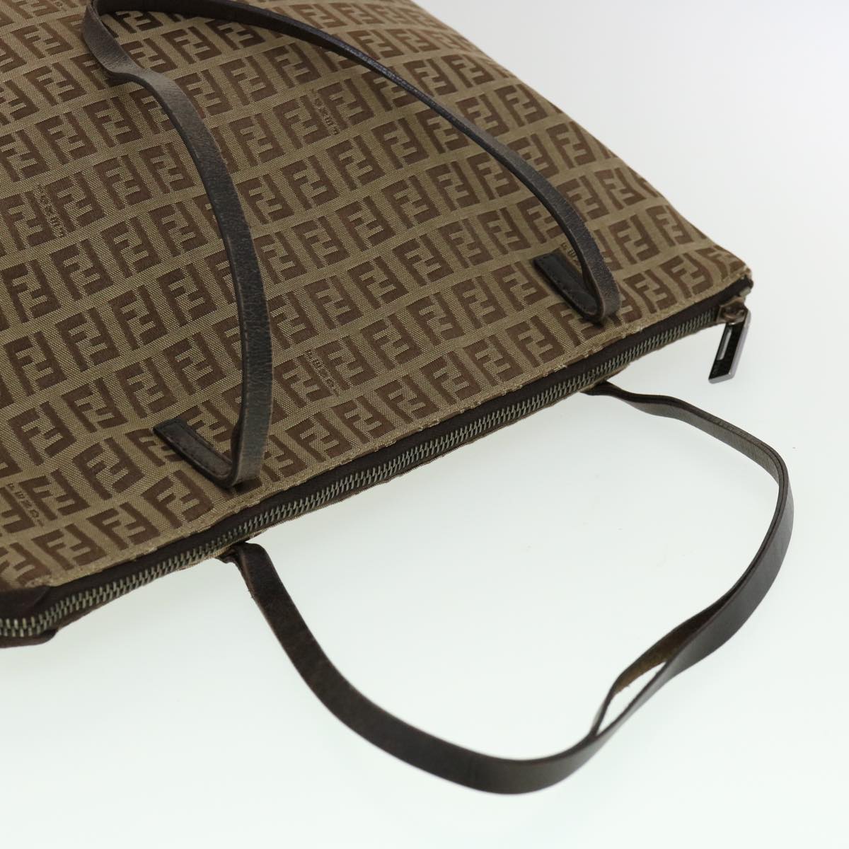 FENDI Zucchino Canvas Tote Bag Brown rd2227