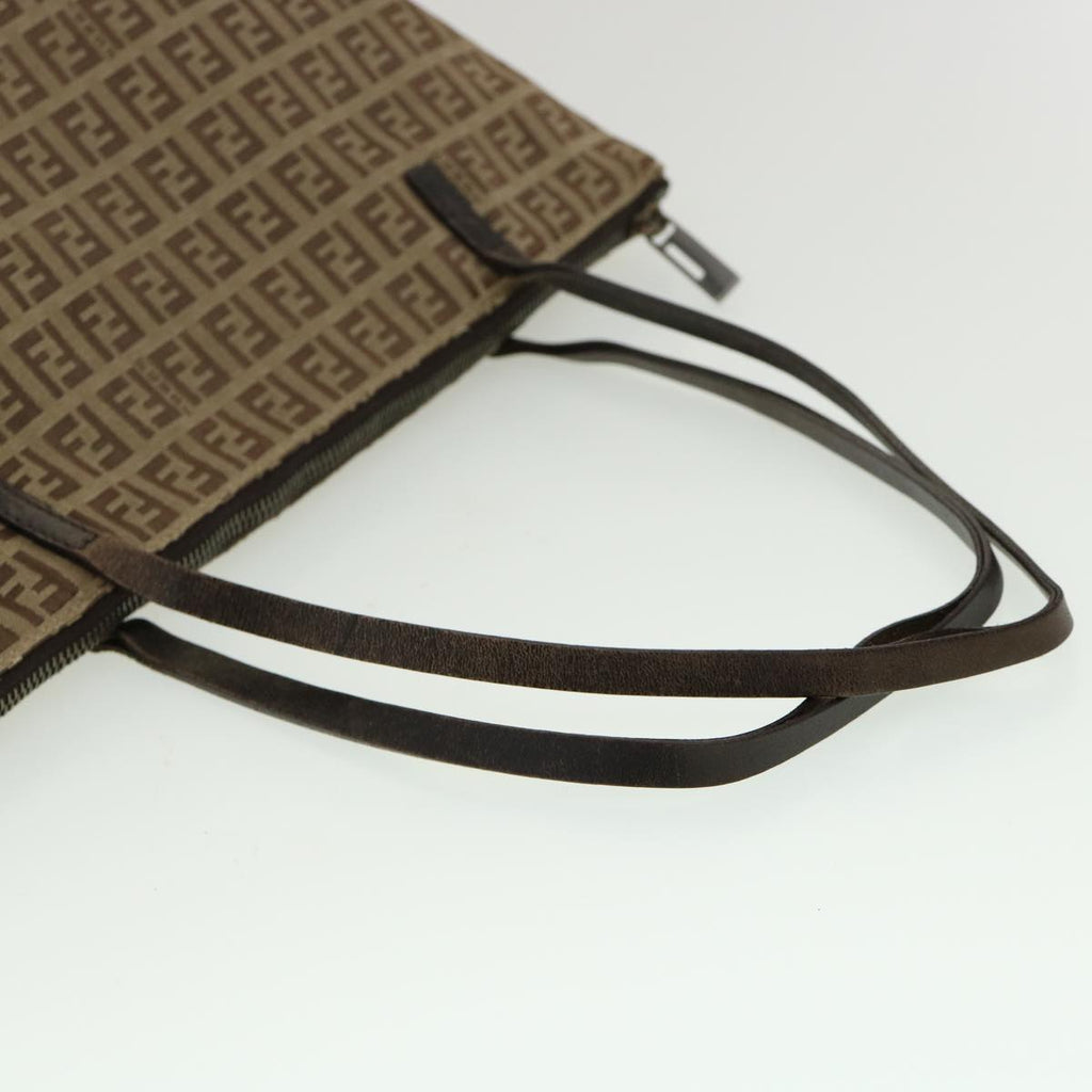 FENDI Zucchino Canvas Tote Bag Brown rd2227