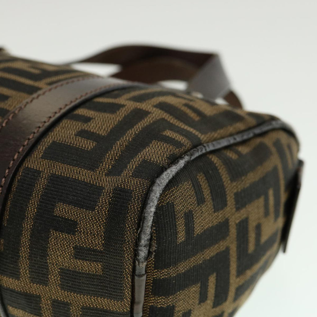 FENDI Zucca Canvas Hand Bag Black Brown rd2254
