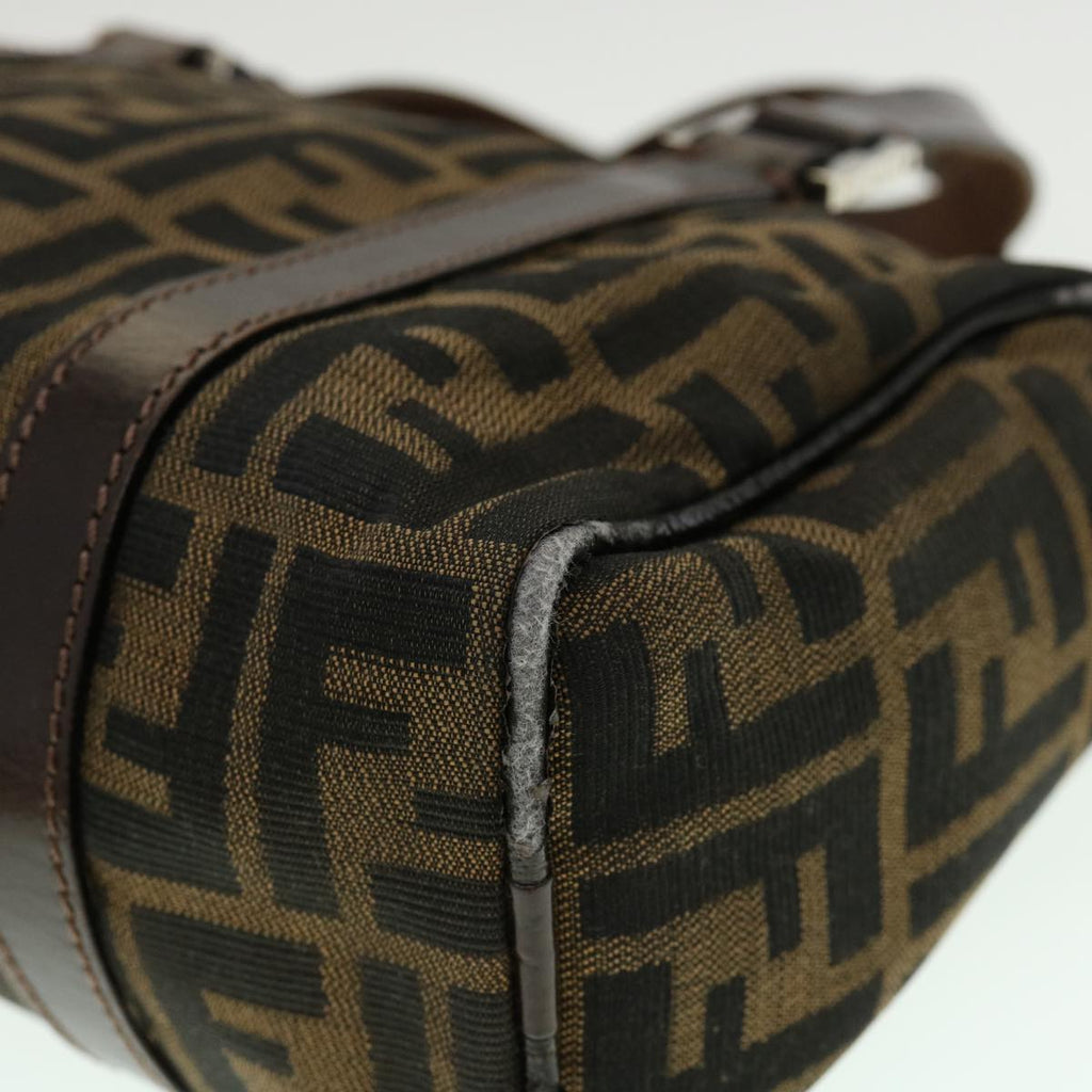 FENDI Zucca Canvas Hand Bag Black Brown rd2254