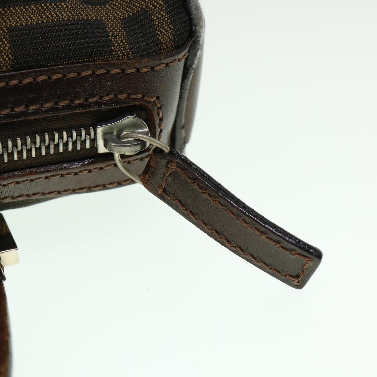 FENDI Zucca Canvas Hand Bag Black Brown rd2254