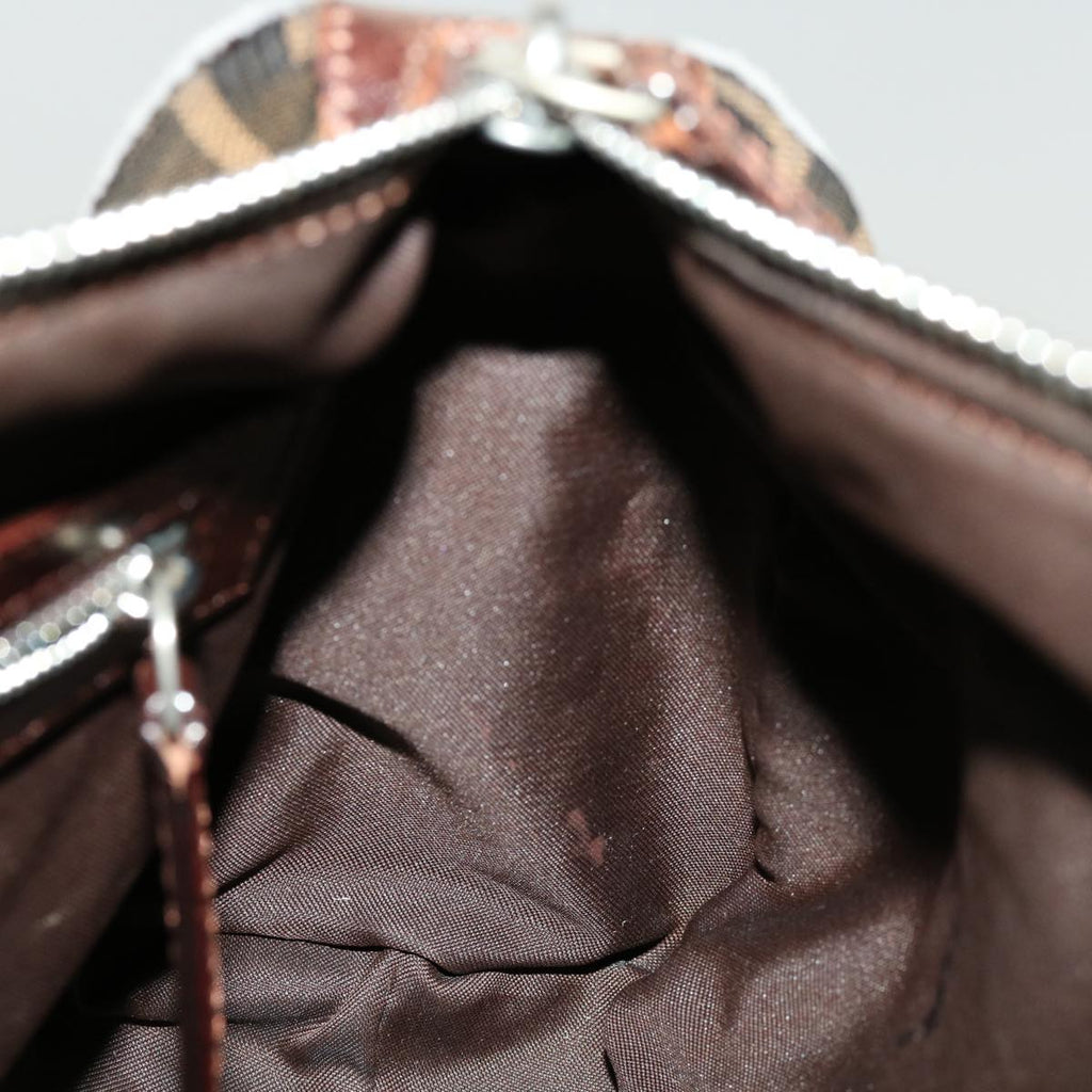 FENDI Zucca Canvas Hand Bag Black Brown rd2254