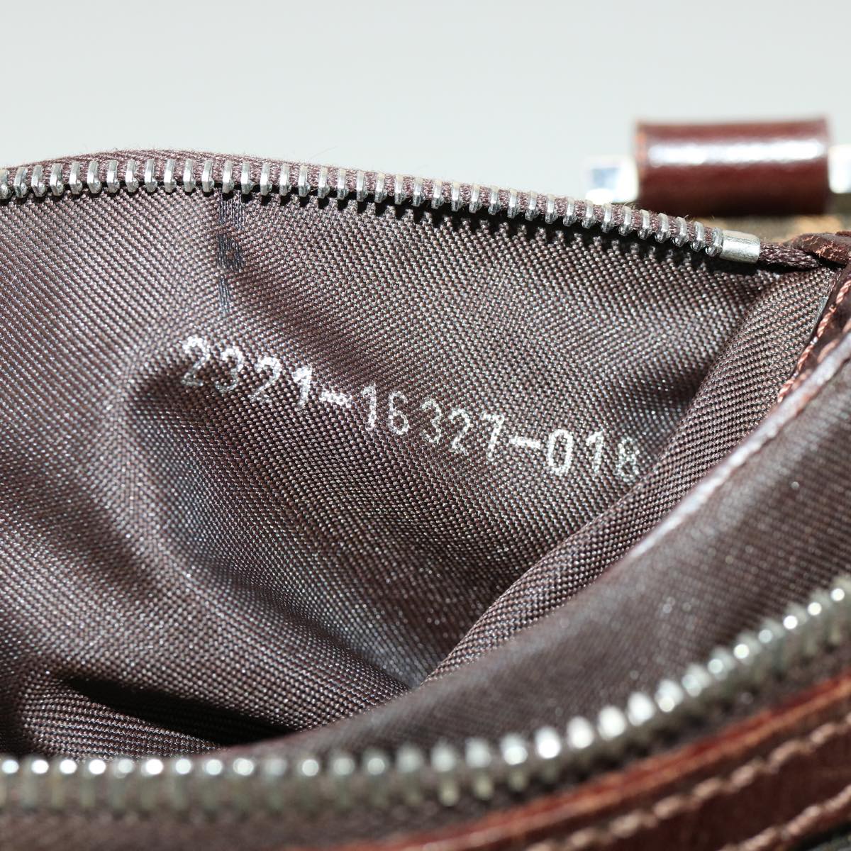 FENDI Zucca Canvas Hand Bag Black Brown rd2254