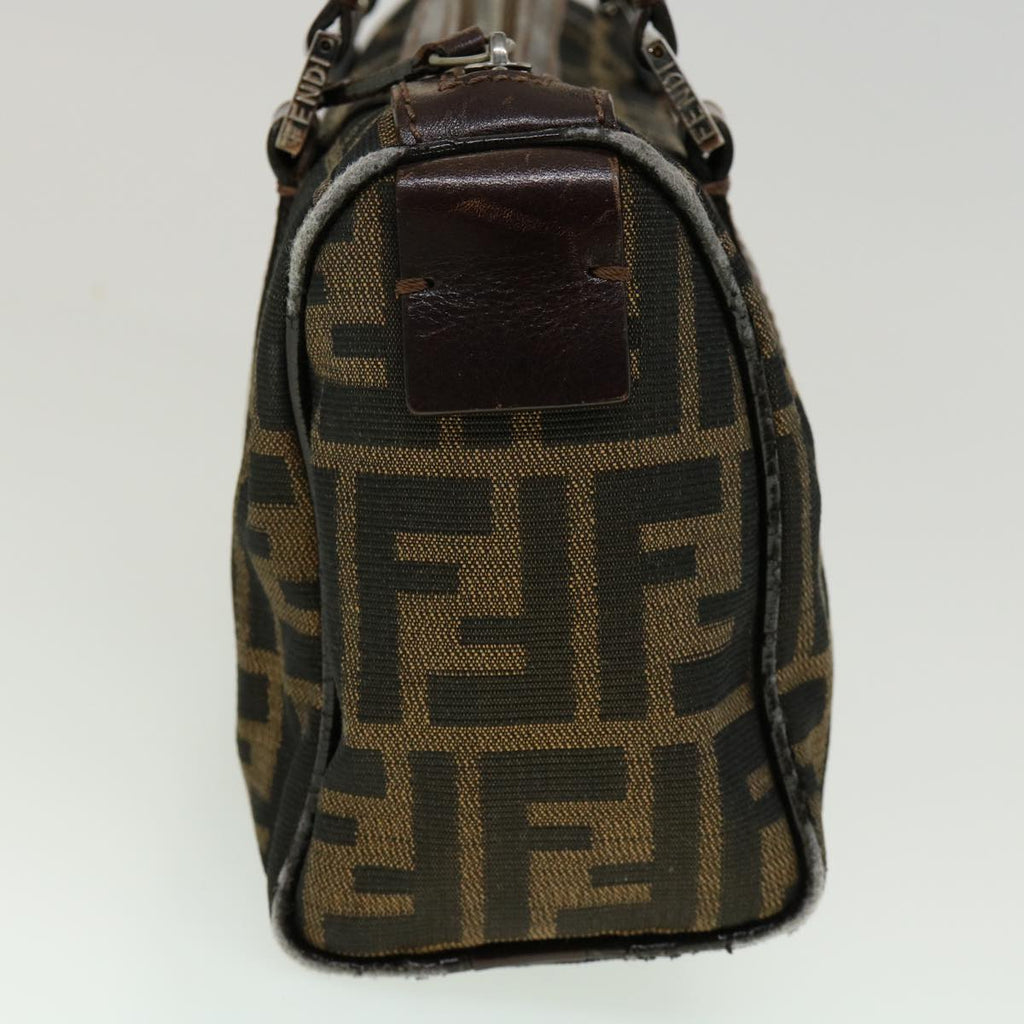 FENDI Zucca Canvas Hand Bag Black Brown rd2254