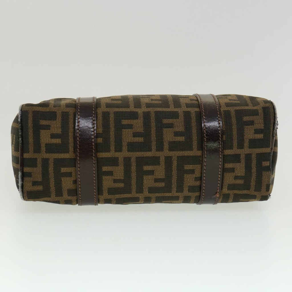 FENDI Zucca Canvas Hand Bag Black Brown rd2254