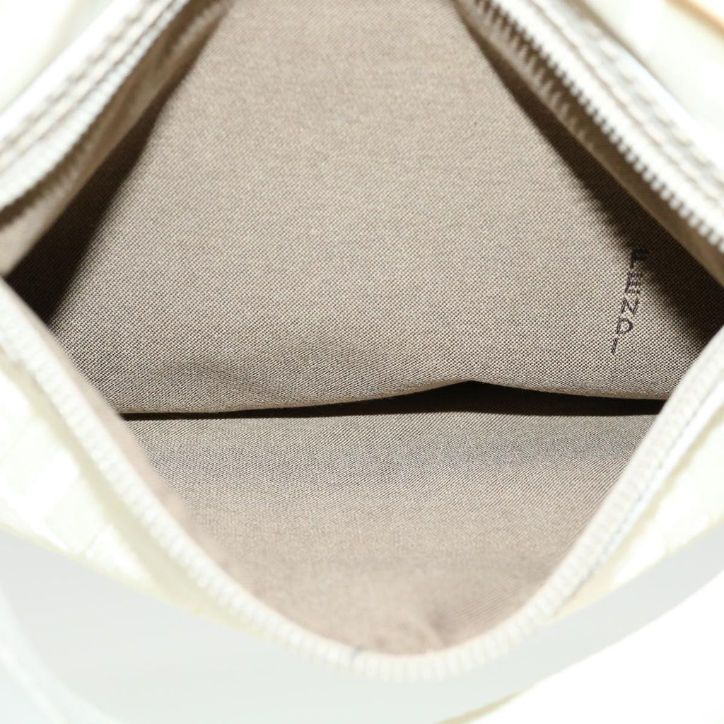 FENDI Zucca Canvas Shoulder Bag White rd2256